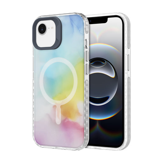 CLICK Cosmic MagSafe Series iPhone 17e/16e/15/14/13 Case - Rainbow Swirl