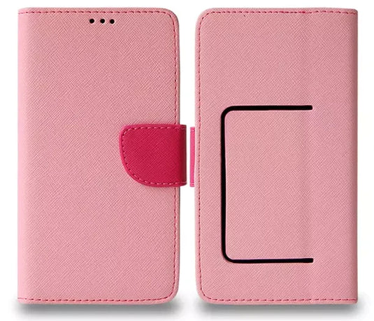 Universal Leather Flip Wallet for XL (4.9) - Pink XL (4.9) Pink