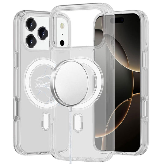 For iPhone 17 Pro Max Sturdy Ultra [Magnetic Circle] Thick 3mm Transparent Hybrid - Clear