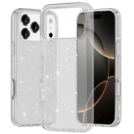 For iPhone 17 Pro Glitter Ultra Thick 3mm Transparent Hybrid Case Cover - Clear