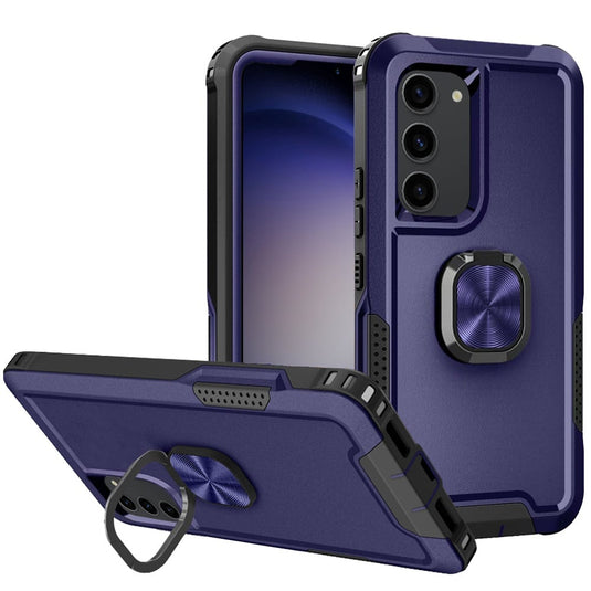 For Samsung s23 FE 5G Superior 3in1 Magnetic Ring Stand Case Cover - Blue