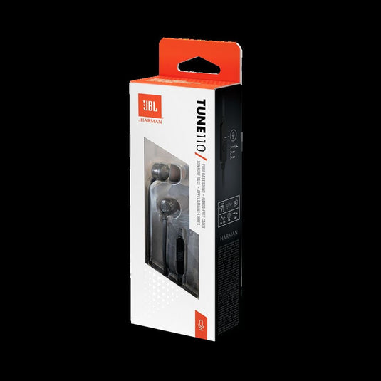 JBL Tune 110 Wired In-Ear Headphones - Black