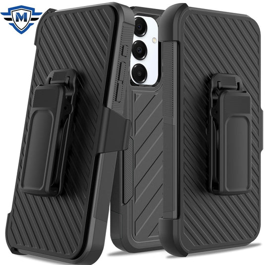 [METKASE] For Samsung s25/s24 Noble lined shockproof dual layer hybrid in Slide-Out Package - Black/Black