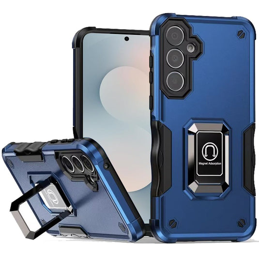 For Samsung s25 FE OPTIMUM Magnetic Ring Stand Hybrid Case Cover - Blue