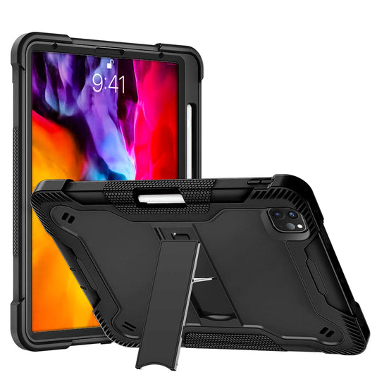For Apple iPad Air 4 / iPad Pro 11 inch Tough Tablet Strong Kickstand Hybrid Case Cover - Black Apple iPad Air 4 / iPad Pro 11 inch Black