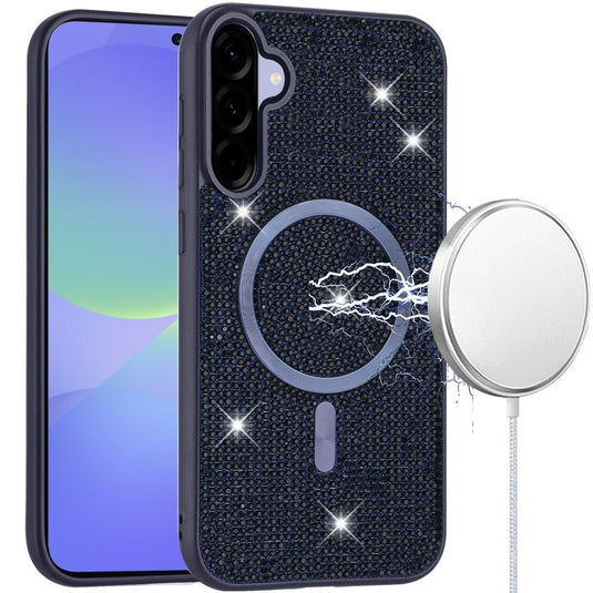 For Samsung Galaxy A37 Diamond [Magnetic Circle] with CD Pattern Hybrid - Blue