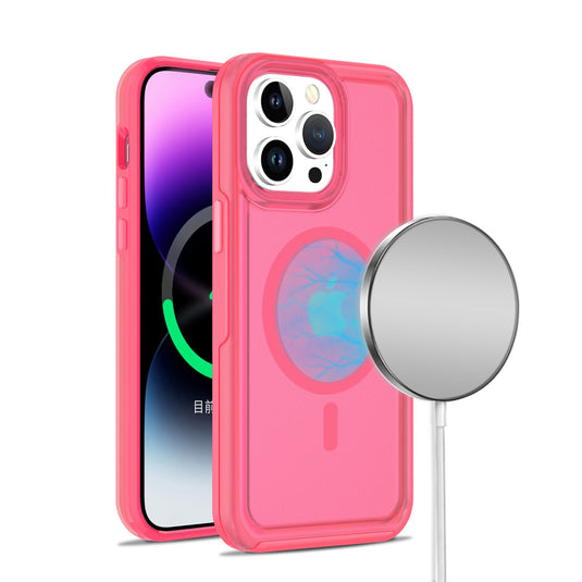 For iP15 Pro Max Glossy Oil Premium Hybrid Case Cover - Hot Pink