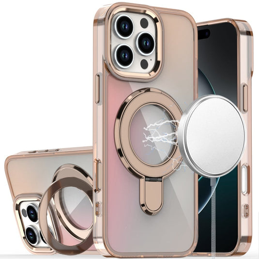For iPhone 16 Pro Max 6.9 CHROME HQ Rotational Magnetic Ring Hybrid - Desert Titanium