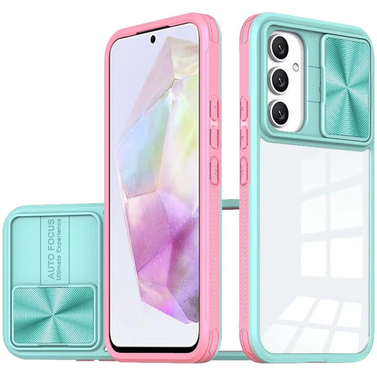 For Samsung Galaxy A36 / A56 Fusion Transparent Clear Hybrid Case Cover - Pink/Blue