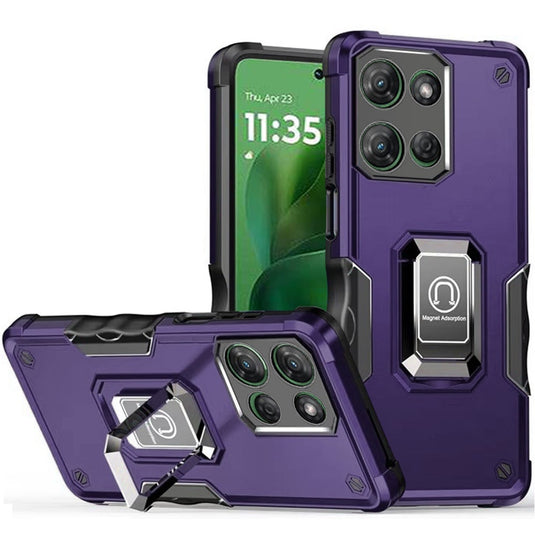 For Moto G Power 2026/2025 OPTIMUM Magnetic Ring Stand Hybrid Case Cover - Dark Purple