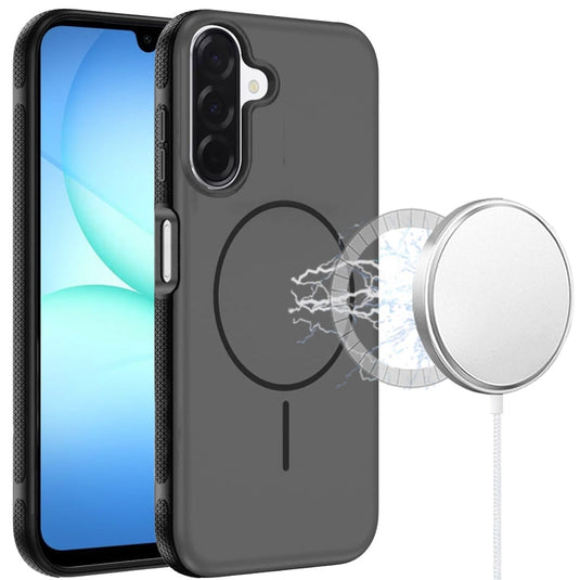 For Samsung A17 5G Premium Edged Core Matte Thick Super Magnetic Hybrid Case - Black