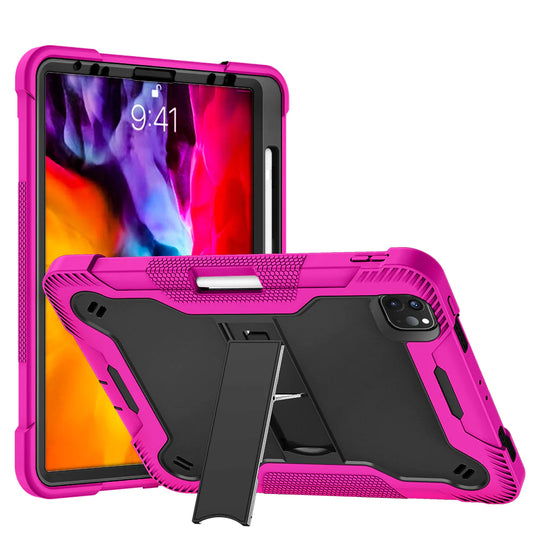 For Apple iPad Air 4 / iPad Pro 11 inch Tough Tablet Strong Kickstand Hybrid Case Cover - Hot Pink Apple iPad Air 4 / iPad Pro 11 inch Hotpink