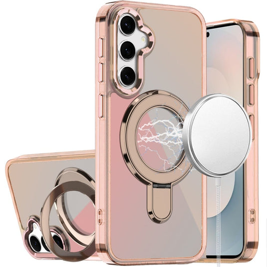 For Samsung s26 CHROME HQ Rotational Magnetic Ring Hybrid - Desert Titanium