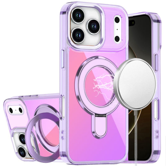 For iPhone 17 Pro CHROME HQ Rotational Magnetic Ring Hybrid - Light Purple