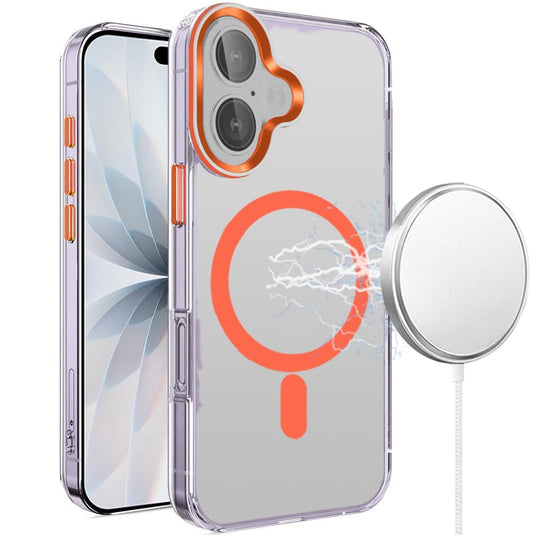 For iPhone 17 Matching Clear Transparent Circle Design Case Cover - Cosmic Orange