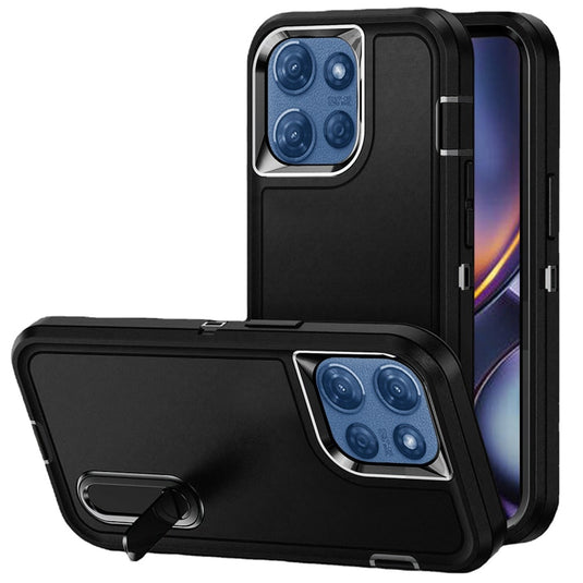 For Moto G 5G 2025/2026 - G Play 2026 - PEAK 3in1 Toughest Hybrid with Stand Cover Case - Black/Black