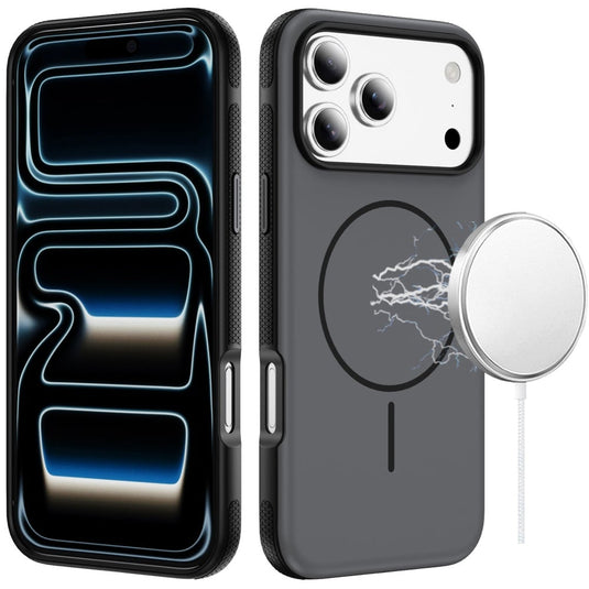 For iPhone 17 Pro Premium Edged Core Matte Thick Super Magnetic Hybrid Case - Black
