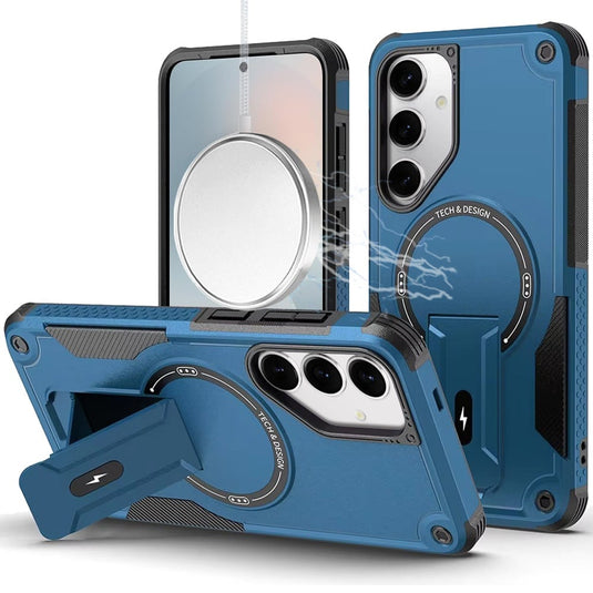 For Samsung s25 FE Sturdy Bracket Kickstand Magnetic Hybrid - Blue