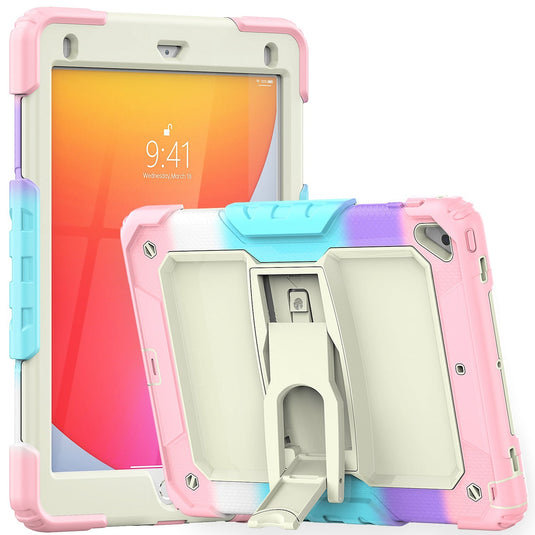 For Apple iPad Air 11 (M3) 2025 / Air 11inch 2024 Heavy Duty Full Body Rugged Tablet Kickstand Case Cover - Beige/Camo Pink
