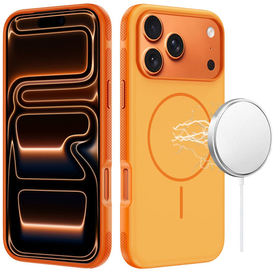 For iPhone 17 Pro Max Premium Edged Core Matte Thick Super Magnetic Hybrid Case - Cosmic Orange