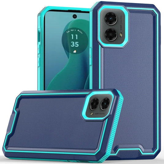 For Motorola Moto G 5G 2024 Rank Tough Strong Modern Fused Hybrid Case Cover - Blue