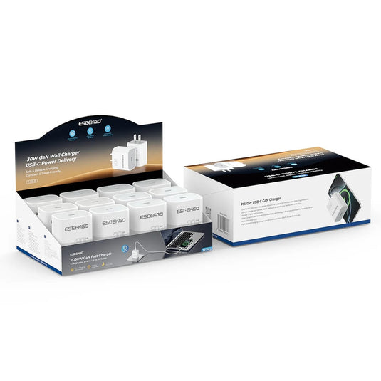 ESEEKGO [PD FAST WALL CHARGER] (30W) - GAN - [12 Pcs Box] - (LANE B2 ITEM 54)