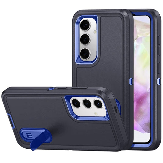 For Samsung Galaxy A36 / A56 PEAK 3in1 Toughest Hybrid with Stand Cover Case - Black/Blue