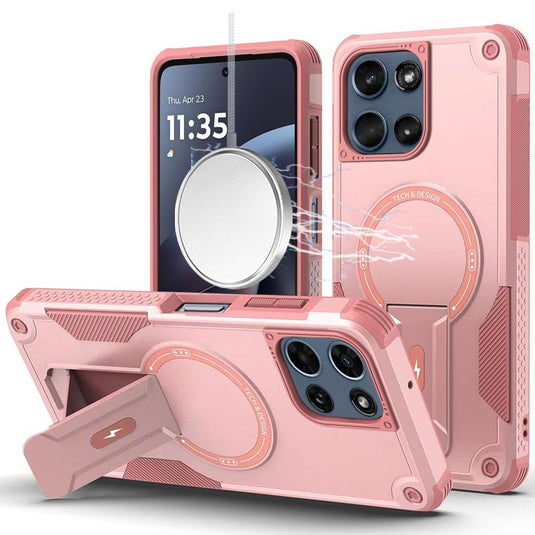 For Moto G 5G 2025/2026 / G PLAY 2026 Sturdy Bracket Kickstand Magnetic Hybrid - Pink
