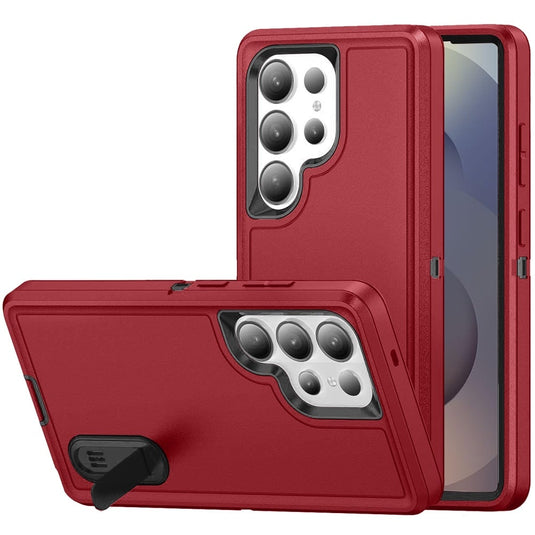 For Samsung s26 Ultra PEAK 3in1 Toughest Hybrid with Stand Cover Case - Black/Red