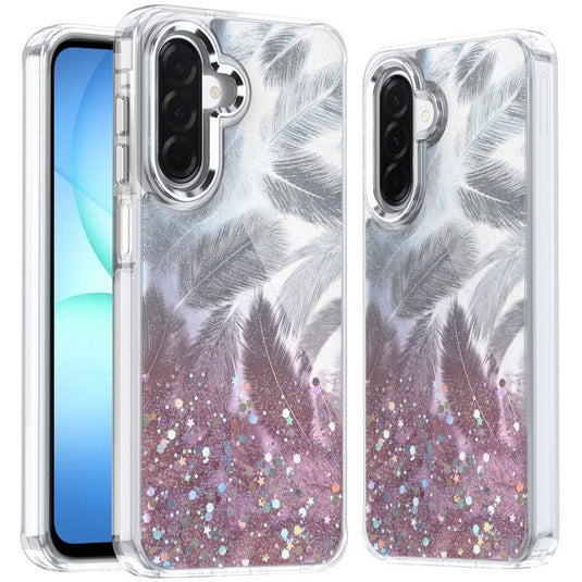 For Samsung A17 5G Epoxy Glitter Shimmer [Magnetic Circle] Hybrid Case - Light Pink