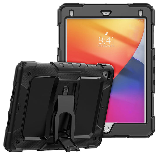 For Apple iPad Pro 11inch 2024 Heavy Duty Full Body Rugged Tablet Kickstand Case Cover - Black/Black