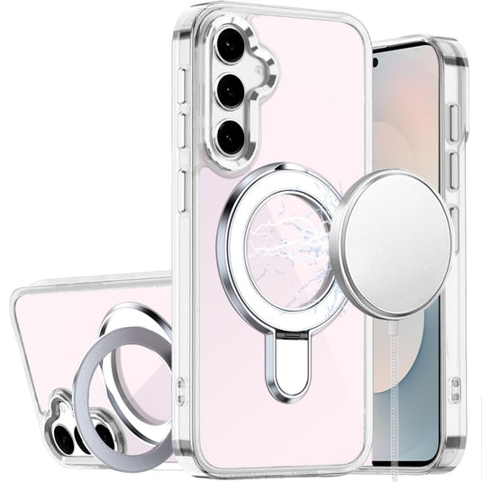 For Samsung s26 CHROME HQ Rotational Magnetic Ring Hybrid - Clear