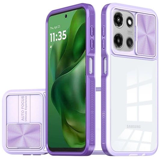 For Moto G Power 2026/2025 Fusion Transparent Clear Hybrid Case Cover - Purple
