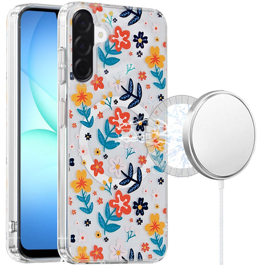 For Samsung A17 5G Double layers IMD case with magsafe - Colorful Floral