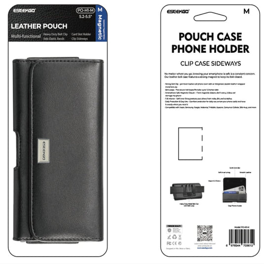 ESEEKGO Universal Magnetic Leather Phone Pouch PO-H1-S Suitable for 4.5-5.1 inch mobile phones (A - POUCH#4)