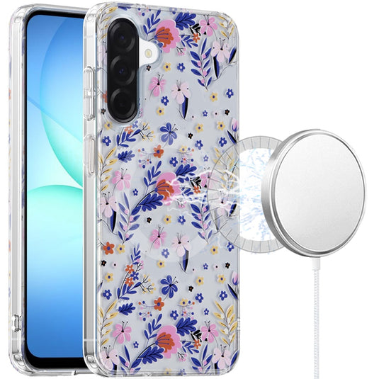 For Samsung A17 5G Double layers IMD case with magsafe - Midnight Floral