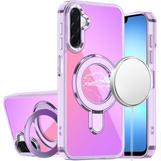 For Samsung A17 5G CHROME HQ Rotational Magnetic Ring Hybrid - Light Purple