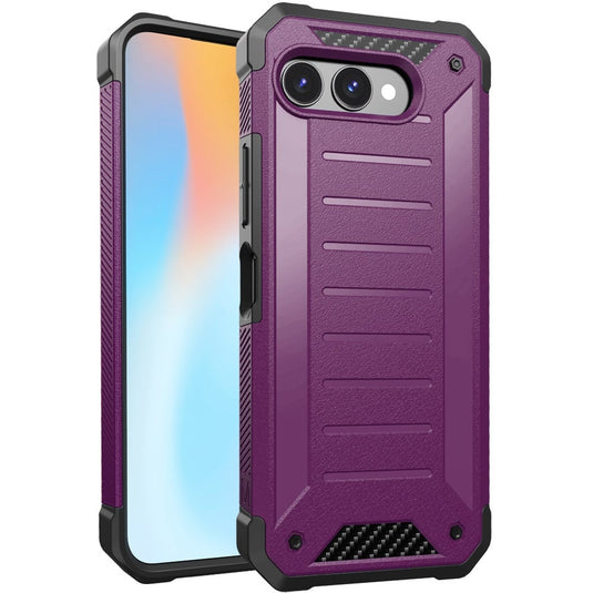 For Revvl 8 Premium Tough Lined Design Hybrid Case Cover - Dark Purple
