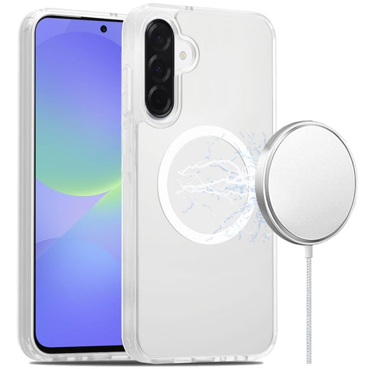 For Samsung Galaxy A37 [Magnetic Circle] Smooth Safe Matte Feel Hybrid Case - Clear