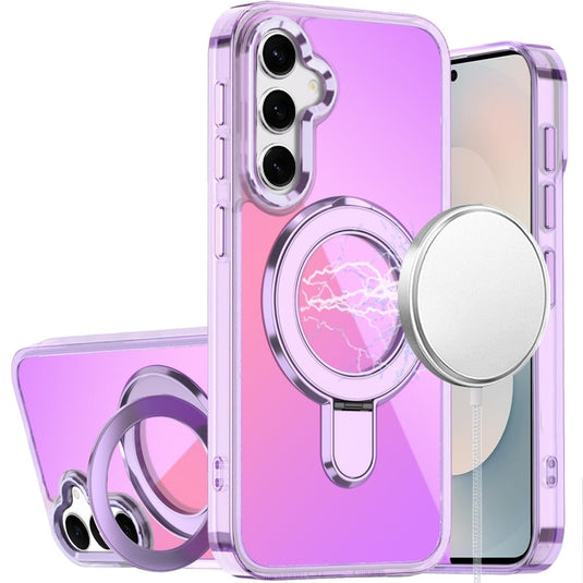 For Samsung s26 CHROME HQ Rotational Magnetic Ring Hybrid - Light Purple