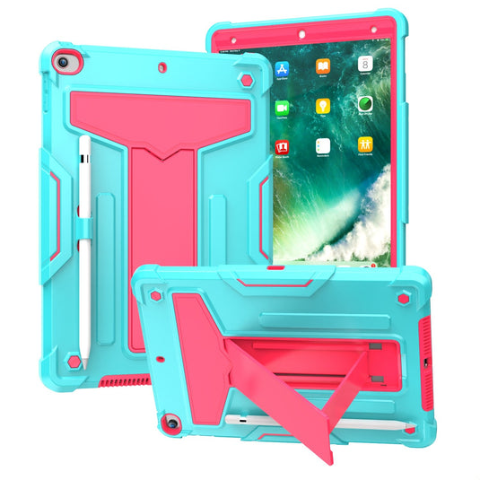 For Apple iPad (A16) 2025 / iPad 10th Gen 10.9 inch Tablet Vertical 3in1 Tough Hybrid Kickstand - Teal/Hot Pink