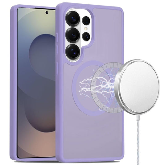For Samsung s26 Ultra [Magnetic Circle] Smooth Safe Matte Feel Hybrid Case - Light Purple