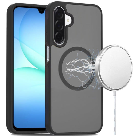 For Samsung A17 5G [Magnetic Circle] Smooth Safe Matte Feel Hybrid Case - Black