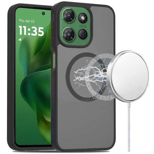 For Moto G Power 2026/2025 [Magnetic Circle] Smooth Safe Matte Feel Hybrid Case - Black