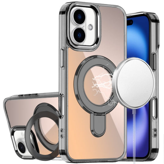 For iPhone 17 CHROME HQ Rotational Magnetic Ring Hybrid - Black