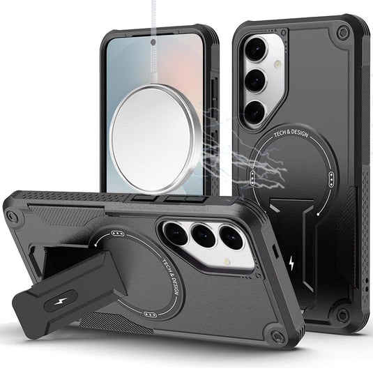 For Samsung s25 FE Sturdy Bracket Kickstand Magnetic Hybrid - Black