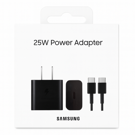 SAMSUNG 25W TRAVEL ADAPTER WITH CABLE (Type C - Type C)-
 BLACK (LANE C1 - SAMSUNG 3 BLACK)