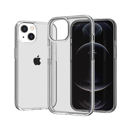 For iPhone 15 Plus Sturdy Ultra Thick 3mm Transparent Hybrid Case Cover - Clear