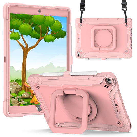 For Apple iPad (A16) 2025 / iPad 10th Gen 10.9 inch Tablet Tough Hybrid Rotating 360 Degree Kickstand - Rose Gold