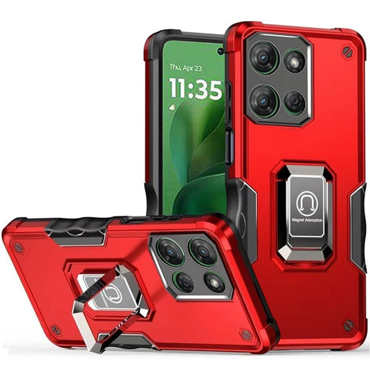 For Moto G Power 2026/2025 OPTIMUM Magnetic Ring Stand Hybrid Case Cover - Red